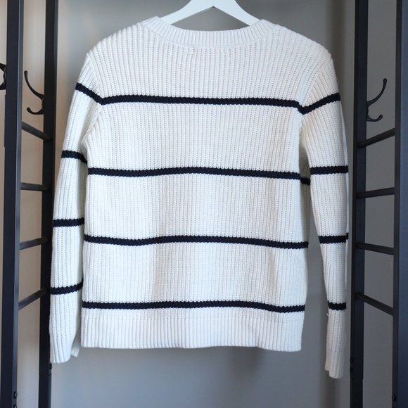 Joe Fresh Striped Crew Neck Medium Sweater - Picture 2 of 2